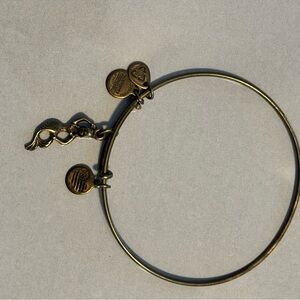 Alex and Ani Gold Tone Mermaid Bangle Bracelet with Charm Dangles